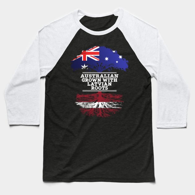 Australian Grown With Latvian Roots - Gift for Latvian With Roots From Latvia Baseball T-Shirt by Country Flags